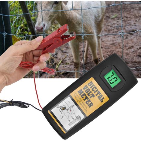 Comprobador de tensión de 9,9 kV para cercas eléctricas con pantalla LCD retroiluminada, 200–9900 V, ABS + cobre, tamaño 17 x 7,5 cm, incluye manual de instrucciones. (1/5)