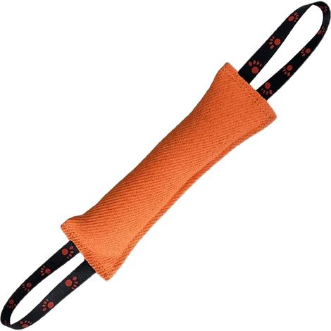 Boudin à Mordre Jouet pour Le Dressage, Tir à La Corde et Jeux de Tir 30 cm Boudin à Mordre pour Chien, Jouet de Remorqueur de Chien, Design Orange avec 2 Poignées, Robuste, Intérieur & Extérieur (1/5)