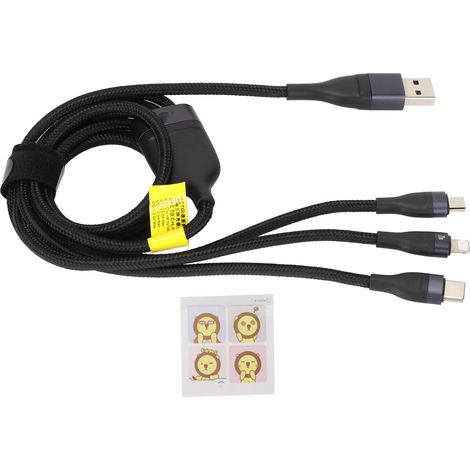 Câble de charge rapide 2 en 3 USB Type C vers Type C IP Micro USB 100W fil de données pour téléphone tablette console de jeu (1/5)