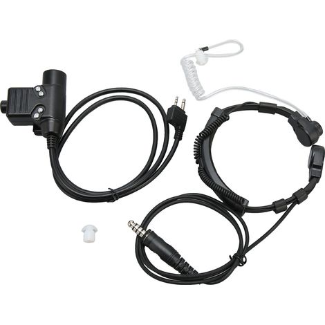 Adaptateur PTT U94 mains libres, câble adaptateur militaire avec micro-cravate et oreillette pour radio Alan de Midland. (1/4)