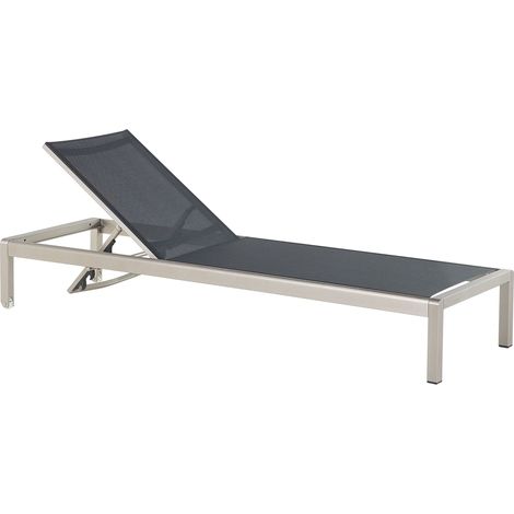Beliani FOSSATO chaise longue aluminium noir design moderne (1/5)