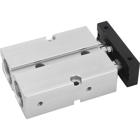 Vérin pneumatique à double effet en alliage d'aluminium, tige double et double axe, alésage 20mm, course 20mm (1/5)
