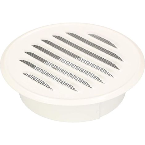 Kotarbau – Grille d'aération en tôle de zinc blanche 100 mm – Protection contre les insectes – Installation facile sans vis – Pour ventilation cuisine et salle de bain