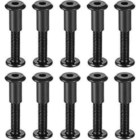 Vis De Connexion M4 X 30 mm - Écrous À Douille M4 - Acier Inoxydable A2 V2A Oxyde Noir - Pour Meubles Et Artisanat - Lot De 10 (1/5)