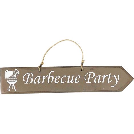 Plaque décorative en bois - Barbecue Party - Taupe