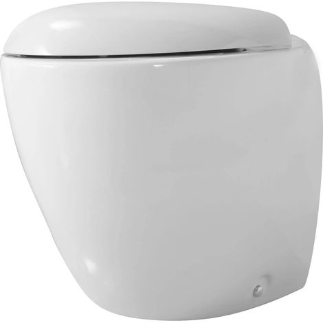 Azzurra - Vaso Filo Parete Porcellana Bianco - Serie: Clas Plus (Senza Coprivaso) (1/4)
