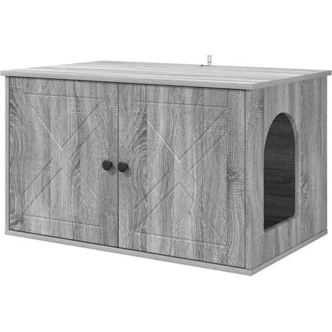Niche pour chat Sonoma Grey, 85 x 55 x 50 cm, en bois composite (1/5)