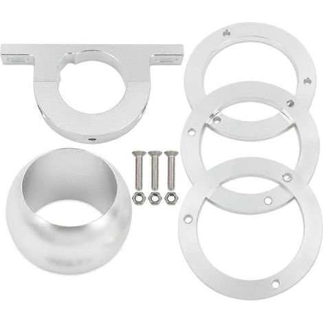 Base giratoria de 2" para montaje en el suelo y columna de dirección de aluminio pulido de 2" con chaveta. (1/5)