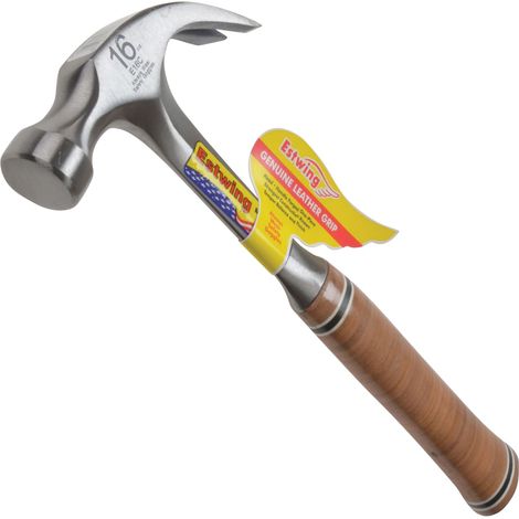 Estwing E16C Curved Claw Hammer with Leather Grip – 16 oz (450g) Professional Carpenter's Tool