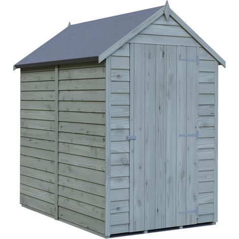 Overlap 6 x 4 Feet Pressure Treated Value Range Shed Single Door