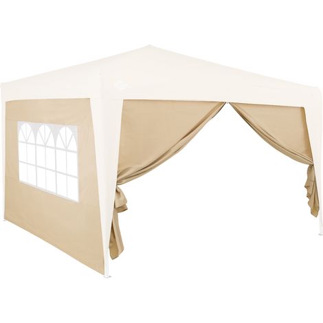 DEUBA® 2x Side Walls for 3 Metre Gazebo Water-Repellent Side Window & Doors Zipper Retaining Straps Foldable Party Tent Pavilion Marquee 6x3m 3x3m Cream (1/5)