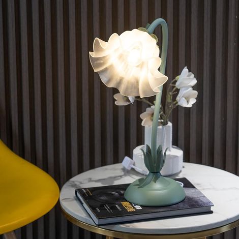 Lampada da comodino a LED flessibile con motivo a mughetto, illuminazione protettiva con 3 paralumi, design elegante e versatile per la camera dei bambini e l'arredamento d'interni. (1/4)
