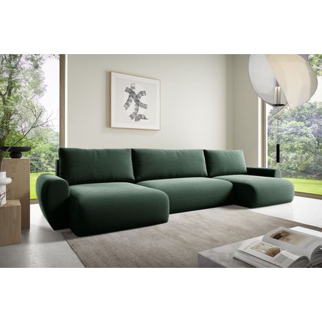 Wohnlandschaft Schlafsofa GALAN Stoff Poso Grün