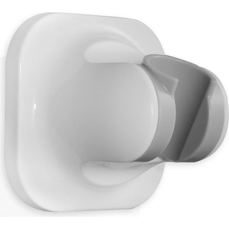 Irovami Support de douchette à main avec 5 positions réglables, fixation adhésive invisible avec option de vis, support en ABS blanc brillant pour salle de bain de camping-car ou voyage (1/5)