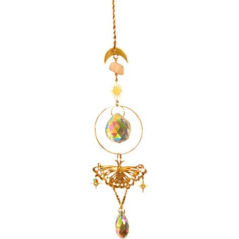 Sun Catcher - Faux Crystal - Iron Chain - Indoor Outdoor Window Hanging Decoration - 38 Cm - 1 Piece (1/5)