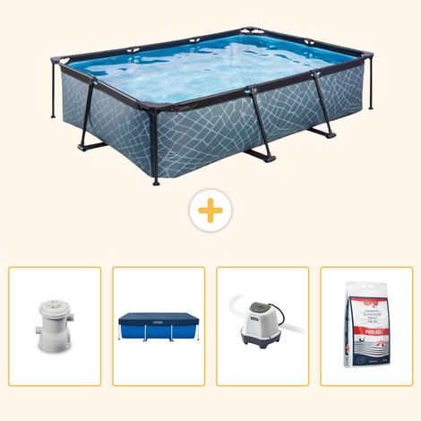 Exit-toys Piscine Exit Rectangulaire - Effet Pierre - 300x200x65 cm - 5-pièces  SCB53 (1/5)
