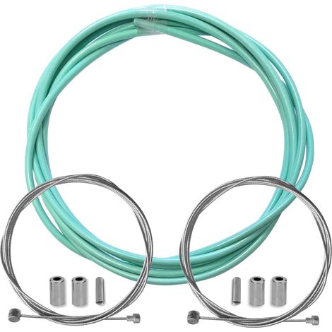 kit gaine frein vert céleste vélo avec câble embouts kit avant arrière compatible avec shimano sram cycle ville route vtt insert performance cable