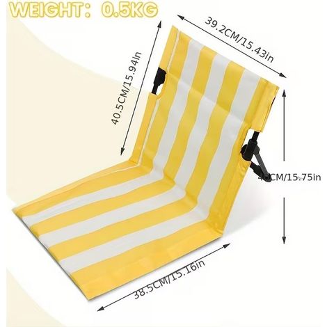 Dieser klappbare Sommerstuhl mit Streifenmuster eignet sich perfekt für Campingausflüge und entspannte Momente im Garten, Park, bei Picknicks und am Strand. (1/5)