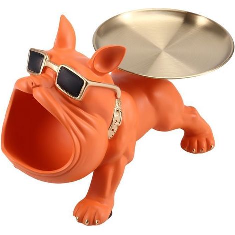 Plateau de Rangement Nordique Style Bulldog pour Clés, Bonbons ou Objets Personnels – Décoration Intérieure Originale et Fonctionnelle