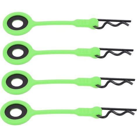 Clips de carrosserie multifonctionnels pour voitures télécommandées à l'échelle 1/10 - Kit de 4 pièces en silicone métallisé vert (1/5)