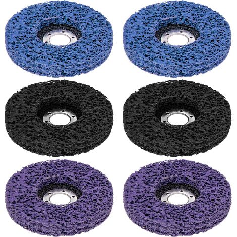 Lot de 6 disques abrasifs de 125 mm pour perceuse - Convient pour le nettoyage des métaux ainsi que pour enlever la peinture, la rouille, les soudures et les couches d'oxyde (1/5)