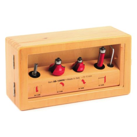 Freud – Coffret en bois de 4 fraises défonceuses pour bois dur – Diamètre max 12,7 mm – Longueur 50 mm – F03FR02255