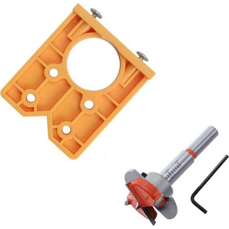 Abridor de agujeros para bisagras de 35 mm - Plantilla de localización ajustable - Guía de perforación - Localizador - Carpintería - Bisagras - Abridor de agujeros