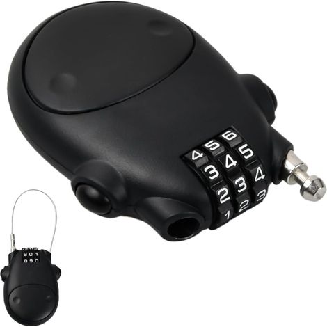 Cadenas Code à 3 Chiffres, 7x5 cm Serrure à Combinaison avec 75cm Câble Rétractable, Noir Cadenas à Bagages Cadenas Voyage, Petits Cadenas Cable pour Sac de Bagages Vélo Moto Poussette Valise