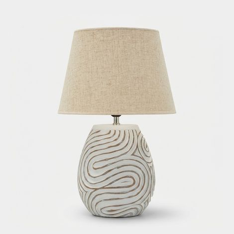 Lampada da tavolo in resina e tessuto Oblix (1/5)
