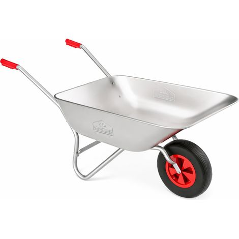GARDEBRUK® Schubkarre 80 Liter bis 100kg Luftreifen mit Stahlfelge verzinkt Garten Bauschubkarre Gartenschubkarre