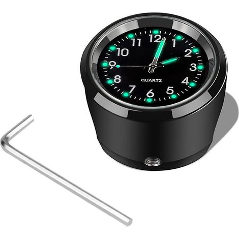 Horloge de guidon de moto 7/8" chromée étanche, montre à quartz pour moto, horloge lumineuse en aluminium, accessoires moto (1/5)