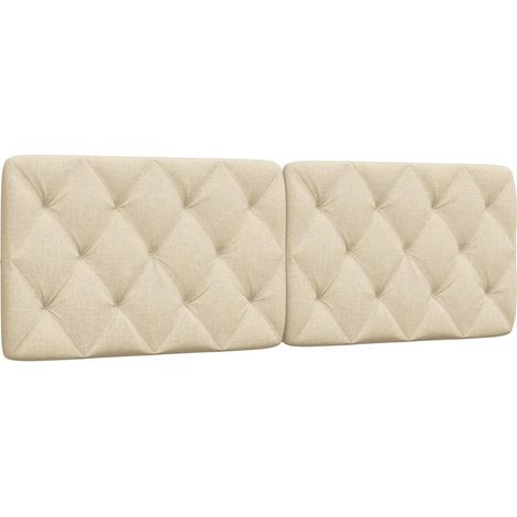vidaXL Coussin de tête de lit crème 160 cm tissu (1/5)