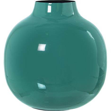Vase Métal Émaillé Vert °21X21 Cm (1/5)