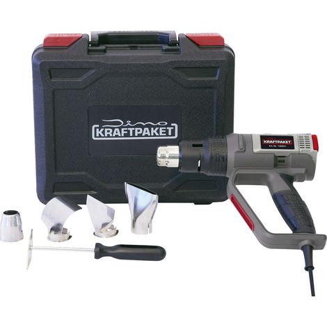 Dino KRAFTPAKET 130221 KRAFTPAKET PROFI 2000W 50-650°C Heißluftgebläse inkl. Tasche, mit Zubehör, in