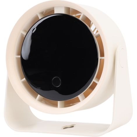 Tischventilator mit Digitalanzeige, verstellbarer Neigung, tragbar, für Schreibtisch, Nachttisch oder als Kühlfunktion, 15 cm (6 Zoll), cremeweiß (1/5)