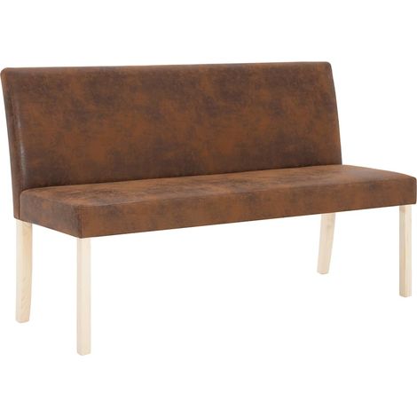 Maison Exclusive - Sitzbank 139,5 cm Braun Wildleder-Optik (1/5)