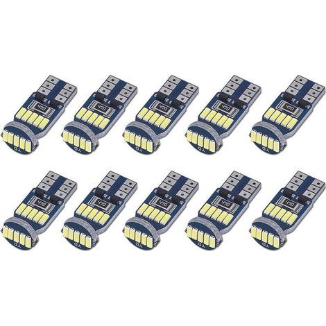 10er-Pack T10 W5W Canbus-fehlerfreie LED-Lampen, 15 SMD 4014 Auto-LED-Lampen, 194 168 2825 Weiß 6000K für Innenbeleuchtung, Kofferraumbeleuchtung, Kennzeichenbeleuchtung, Positionsleuchten, 12 V DC (1/4)