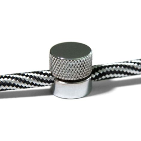 Creative-Cables Support mural Sarè - (Chrome, Ø 16 mm, H 15 mm, 2 pièces, pour câbles Ø 5-8 mm) - Aluminium - Avec vis et cheville (1/4)