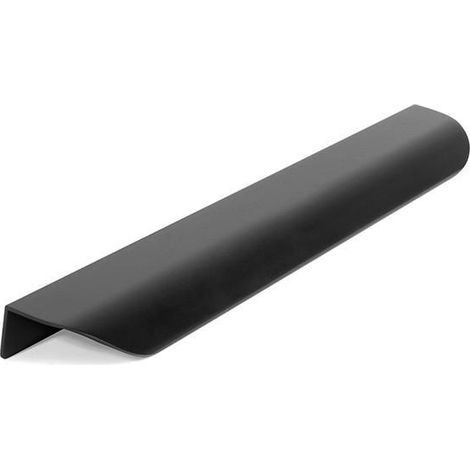 tirador de aluminio biel. perfil curvado. níquel cepillado. negro mate. montaje en canto acabado negro mate dist. agujero dist. 256mm. (1/2)