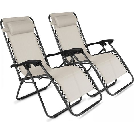 Lot de 2 fauteuils lounge en acier taupe