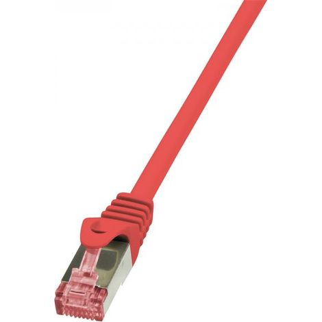 LogiLink CQ2054S RJ45 Cavo di rete, cavo patch CAT 6 S/FTP 2.00 m Rosso Ritardante di fiamma, con protezione 1 pz.