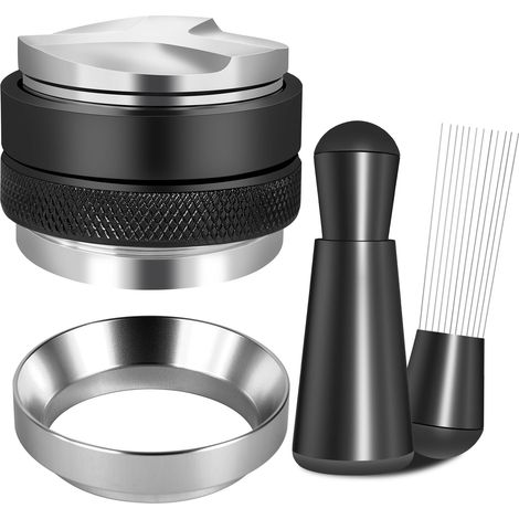 Kit d'accessoires pour expresso 51 mm : comprend un tasseur/niveleur, un outil de distribution (WDT) et un anneau de dosage. (1/5)