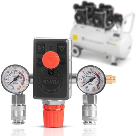 STAHLWERK DE-20 ST pressostato 0-8 bar con manometro e 2 attacchi rapidi