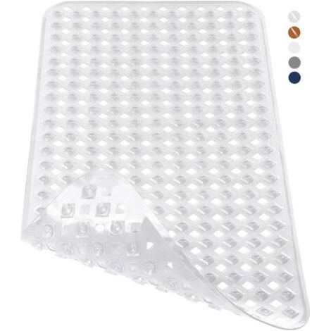 Tapis de bain extra long antidérapant Sans phtalates et latex Sans BPA Lavable en machine 70 x 40 cm Transparent (1/5)