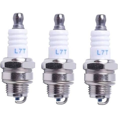 L7T spark plug for chainsaws, lawnmowers and small engines, compatible with STIHL, Husqvarna, NGK BPMR7A 4626, equivalent to RCJ6Y, Champion, Bosch WSR6F, 3-pack (1/5)