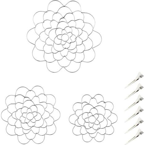 Ensemble de 3 pièces - Support pour compositions florales - Outil de composition florale en fil de fer - Outil spécialisé pour compositions florales (1/5)