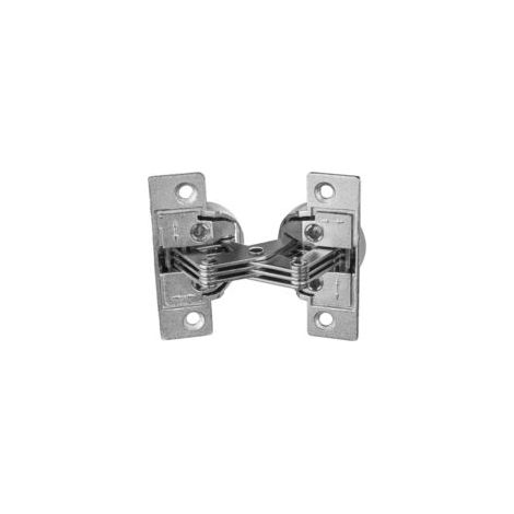 Charnière pour meuble 45° – Angle d'ouverture 135° – Acier nickelé – Réglage hauteur 3mm – Épaisseur porte 16-22mm (1/4)