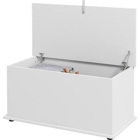Banc de Rangement Multi-usages en Bois pour Chambre et Entrée, 80x40x40 cm, Blanc (1/5)