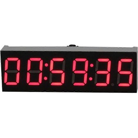 Horloge numérique LED 6 chiffres de 0,36 pouce avec affichage des secondes, fonction de mémorisation de la mise hors tension et réglage de la luminosité -C (1/5)