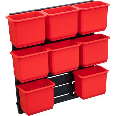 Qbrick System Container Set Nr. 2 Werkstattwand 39 x 35 cm mit 8 Behältern für System ONE und System TWO Koffer
